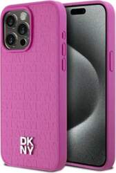 DKNY Leather Monogram Pattern Metal Logo