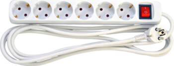 Mercodan 6-outlet Schuko power strip,  with