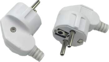 MicroConnect Angled schuko power plug, White