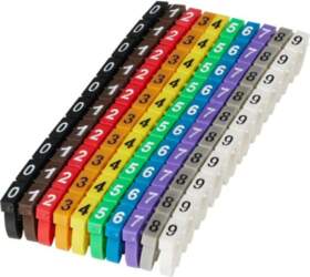 MicroConnect Numbered Cable Marker Clips  0-9