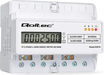 Qoltec Three-phase energy meter for DIN