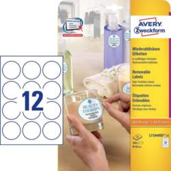 Avery Self-Adhesive Label Circle  Permanent White