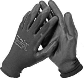 BESK Polyester gloves with black PU