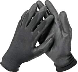 BESK Polyester gloves with black PU