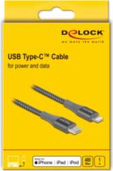 Delock USB Type-C, Lightning, grey, 1m