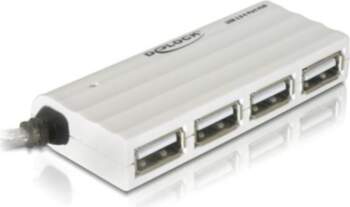 Delock 4-Port USB Hub, silver, slim