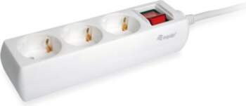 Equip Power strip 3xSchuko+Switch-St.90°CL ws