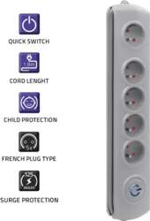 Qoltec Surge protector | 5 outlets