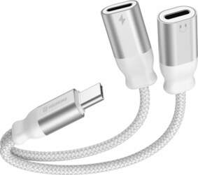 Swissten Textile USB-C Audio Charging Adapter