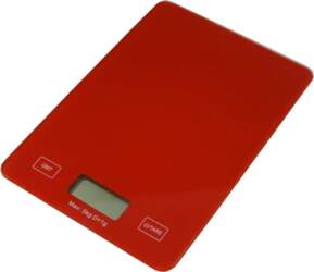 BESK Digital kitchen scale 5kg red