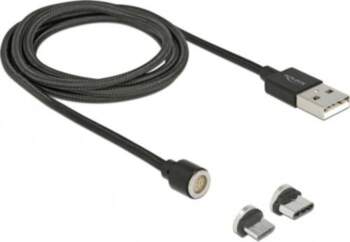 Delock Magnetic USB cable set Micro-B/USB-C