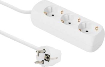 MicroConnect 3-way Schuko Socket 3M White