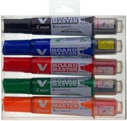 Pilot V-Board Master marker 5-pack, Chisel