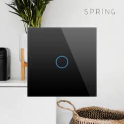 Spring Three-way touch switch, glass black