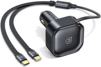 USAMS Self-charging with 2xUSB-C retractable cable