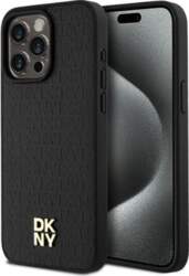 DKNY Leather Monogram Pattern Metal Logo