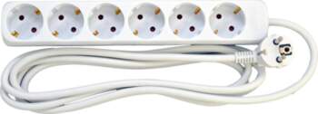 Mercodan Schuko power strip, 6  outlets