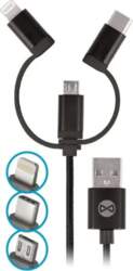 Forever 3-in-1 USB/microUSB/Lightning/USB-C data cable, 1m