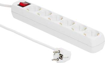 MicroConnect 6-way Schuko Socket 3M White
