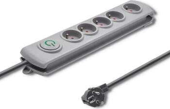 Qoltec 5-socket surge protector, 3m, gray