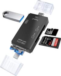 RoGer OTG USB-C/USB/microUSB Card Reader TF
