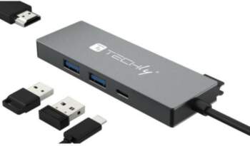 Techly USB-C 4 in 1 Hub