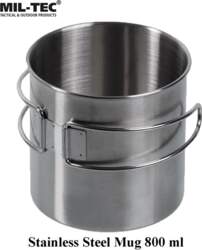 Nerūsējošā tērauda kauss Mil-tec 800ml