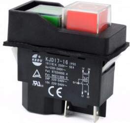 E-SWITCH Slēdzis DPST 16A 230V