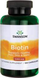 Swanson Biotin  100 kaps.  Biotinas
