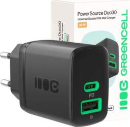 Greencell PowerSource Duo30 30W maiņstrāvas lādētājs