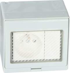 SINGLE SURFACE-MOUNTED SOCKET OUTLET WITH A