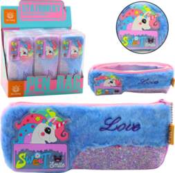 LEAN Plush Unicorn Pencil Case Glittering