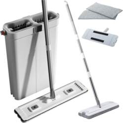 Cleaning Set: Double-Chamber Bucket, Microfiber Flat