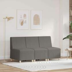 Sofas Krēsls 3 Pcs Gaiši Pelēka
