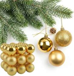 DECORATIVE PLASTIC BAUBLE SAFE 27 PCS