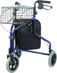 Practical three-wheeled walker with basket and