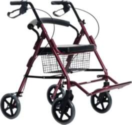 Four-wheeled walker with a sitting function