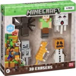 MINECRAFT 3D ERASERS - 6 PACK