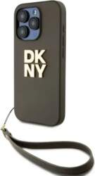 DKNY PU Leather Stack Logo Wrist
