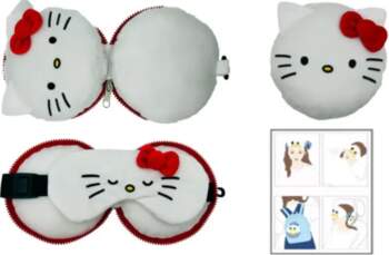Hello Kitty ceļojumu spilvens + maska