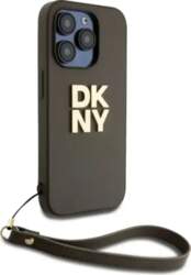 DKNY PU Leather Stack Logo Wrist