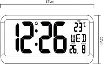 GREENBLUE LCD WALL CLOCK WITH TEMPERATURE