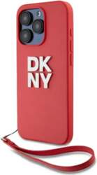 DKNY PU Leather Stack Logo Wrist