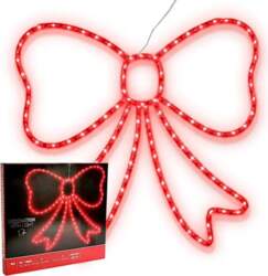DECORATIVE BOW 55CM RED 120 LED