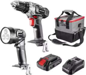 Set of cordless power tools: drill/driver