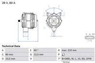 Ģenerators 0 986 048 100 BOSCH