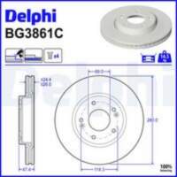 Bremžu diski BG3861C DELPHI