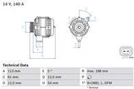 Ģenerators 0 986 080 380 BOSCH