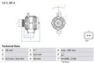 Ģenerators 0 986 082 880 BOSCH