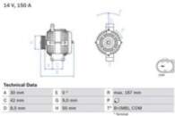 Ģenerators 0 986 080 040 BOSCH